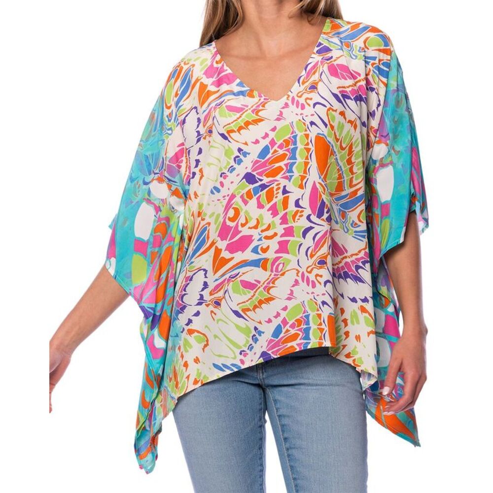 Tolani Womens  Briyana Silk Top, Blue